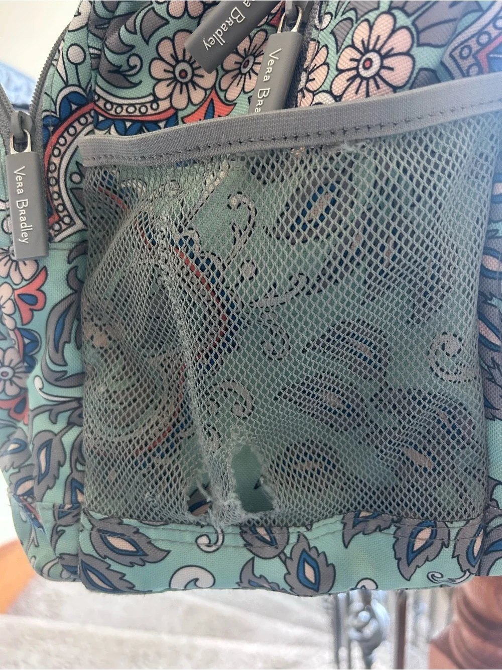 Vera Bradley Mint Paisley Floral Daypack